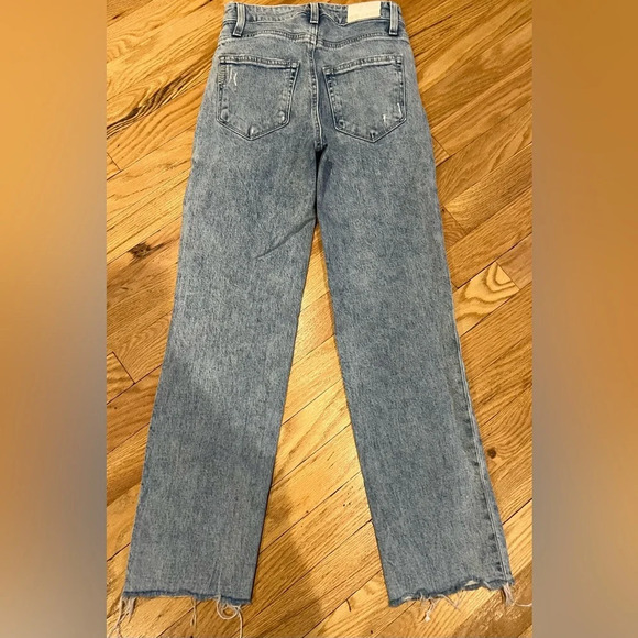 PAIGE Sarah Straight Ankle - Silva w/ Tattered Hem Size 23 - Picture 4 of 9